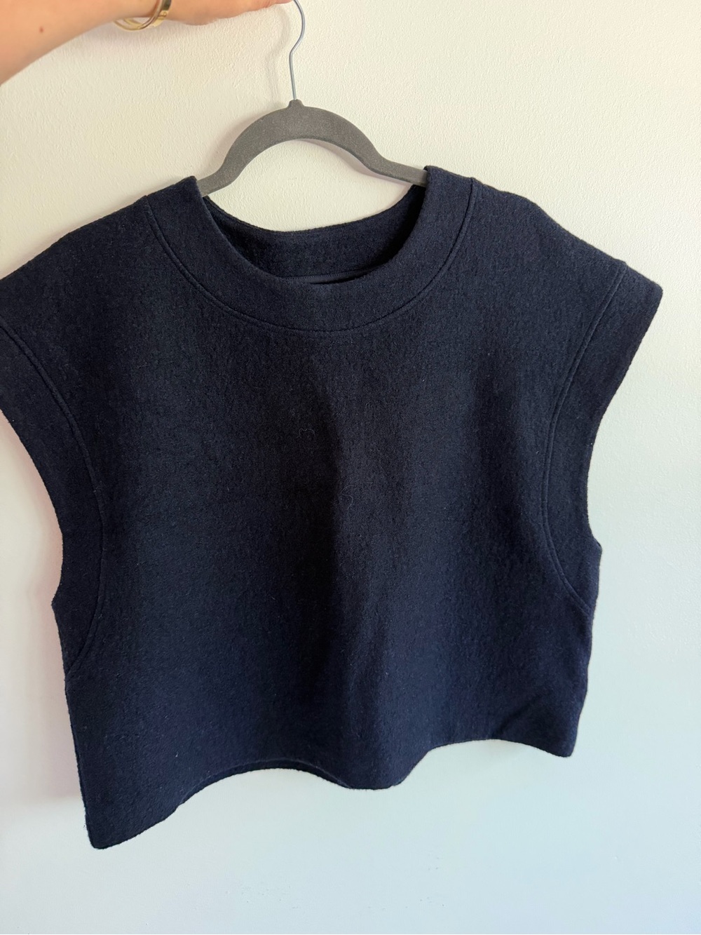 Massimo Dutti felt vest navy